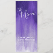 Lila Hochzeitsmenü Menükarte (Vorderseite)
