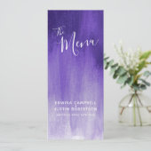 Lila Hochzeitsmenü Menükarte (Stehend Vorderseite)
