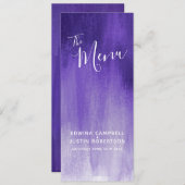 Lila Hochzeitsmenü Menükarte (Vorne/Hinten)