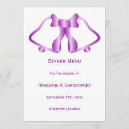 Lila Hochzeitsmenüglocken und -glocken Menükarte