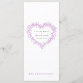 Lila Hochzeitsmenüs aus Mistletoe Menükarte (Vorderseite)