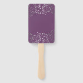 Lila Hochzeitsmenüs in Silber und Pflaume Fächer (Rückseite)