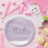 Lila Hochzeitspapier-Teller Pappteller (Party)