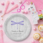 Lila Hochzeitspapier-Teller Pappteller (Party)