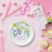 Lila Hochzeitspapiere Teller der botanischen Kunst (Party)