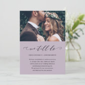 Lila Hochzeitspause machen wir noch immer Foto Ankündigung (Stehend Vorderseite)