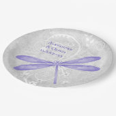 Lila Hochzeitsplatte Pappteller (Schrägansicht)