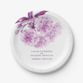 Lila Hochzeitsplatte Pappteller
