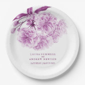 Lila Hochzeitsplatte Pappteller (Vorderseite)
