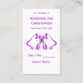 Lila Hochzeitsplattform Kartenklingeln Platzkarte (Rückseite)