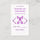 Lila Hochzeitsplattform Kartenklingeln Platzkarte (Vorderseite)