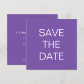 Lila Hochzeitsplatz mit einfachem Text Save the Da Date (Vorne/Hinten)