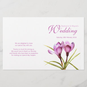 Lila Hochzeitsprogramm Crocus