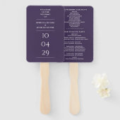 Lila Hochzeitsprogramm Fächer (Vorne und Hinten)