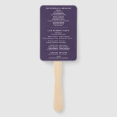 Lila Hochzeitsprogramm Fächer (Rückseite)