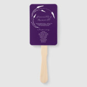 Lila Hochzeitsprogramm Fan Floral Line Kunst Fächer (Vorderseite)