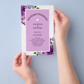 Lila Hochzeitsprogramm für Blumen (Handgriff)