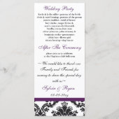 lila Hochzeitsprogramm für Damast Programm (Rückseite)