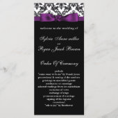 lila Hochzeitsprogramm für Damast Programm (Vorderseite)