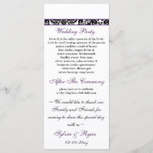 lila Hochzeitsprogramm für Damast Programm (Rückseite)