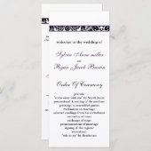 lila Hochzeitsprogramm für Damast Programm (Vorne/Hinten)