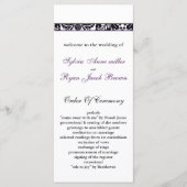 lila Hochzeitsprogramm für Damast Programm (Vorderseite)