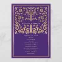 Lila Hochzeitsprogramm für das Mittelalter