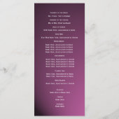 Lila Hochzeitsprogramm für Designer Text Programm (Rückseite)