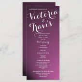 Lila Hochzeitsprogramm für Designer Text Programm (Vorne/Hinten)