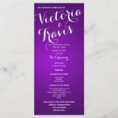 Lila Hochzeitsprogramm für Designer Text Programm (Vorderseite)