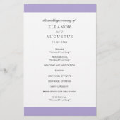 Lila Hochzeitsprogramm für digitale Lavendel (Vorne)