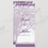 Lila Hochzeitsprogramm für Eichenbaum Programm (Vorne/Hinten)