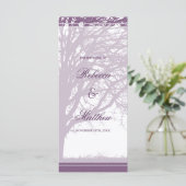 Lila Hochzeitsprogramm für Eichenbaum Programm (Stehend Vorderseite)