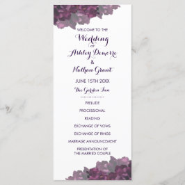 Lila Hochzeitsprogramm für Flora Programm