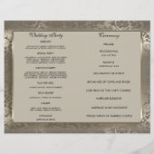 Lila Hochzeitsprogramm für Flora und Antique (Rückseite)