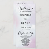 Lila Hochzeitsprogramm für Grau und Weiß (Vorne/Hinten)