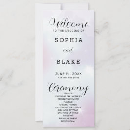 Lila Hochzeitsprogramm für Grau und Weiß