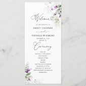 Lila Hochzeitsprogramm für Grünpflanzen Programm (Vorderseite)