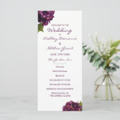 Lila Hochzeitsprogramm für Hydrangea Programm (Stehend Vorderseite)