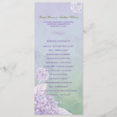 Lila Hochzeitsprogramm für Hydrangeas Programm (Vorderseite)
