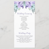 Lila Hochzeitsprogramm für Jungtiere der Minzflora Programm (Rückseite)