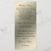 lila Hochzeitsprogramm für Schmetterling Programm (Rückseite)