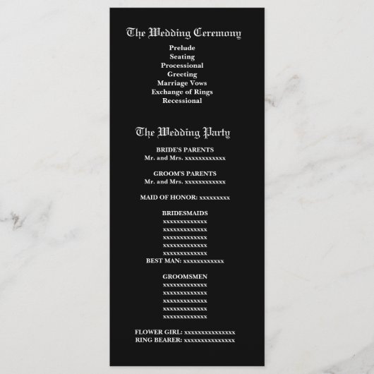 Lila Hochzeitsprogramm für Vintage Damaskus Programm (Vorderseite)