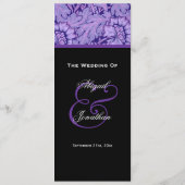 Lila Hochzeitsprogramm für Vintage Damaskus Programm (Rückseite)