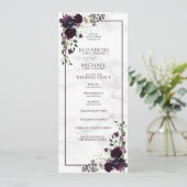 Lila Hochzeitsprogramm für Wasserfarben Programm (Stehend Vorderseite)