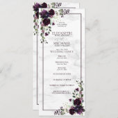 Lila Hochzeitsprogramm für Wasserfarben Programm (Vorne/Hinten)