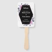 Lila Hochzeitsprogramm in elegantem geometrischem  Fächer (Vorderseite)