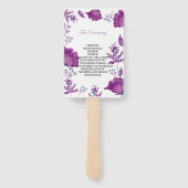 Lila Hochzeitsprogramm mit elegantem Watercolor Fächer (Rückseite)