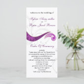 lila Hochzeitsprogramm Programm (Stehend Vorderseite)