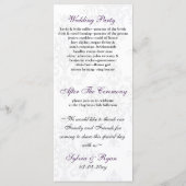 lila Hochzeitsprogramm Programm (Rückseite)